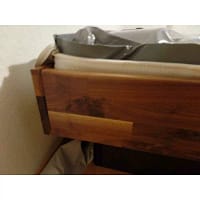 Biowasserbett massiv Nussbaum Sockel schwarz 25 cm