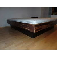 Biowasserbett massiv Nussbaum Sockel schwarz 25 cm