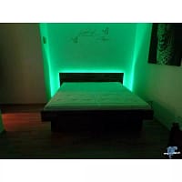 BIOwasserbett Nussbaum Kopfteil bündig Boden