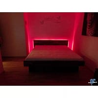 BIOwasserbett Nussbaum Kopfteil bündig Boden