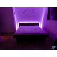 BIOwasserbett Nussbaum Kopfteil bündig Boden