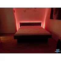 BIOwasserbett Nussbaum Kopfteil bündig Boden