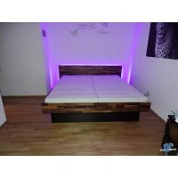 BIOwasserbett Nussbaum Kopfteil bündig Boden