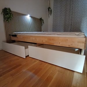 Wasserbett Foto Gallerie Wasserbett mit Akkustik-Light-Kopfteil und weissen Schubladen