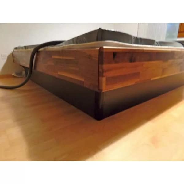 Biowasserbett massiv Nussbaum Sockel schwarz 25 cm