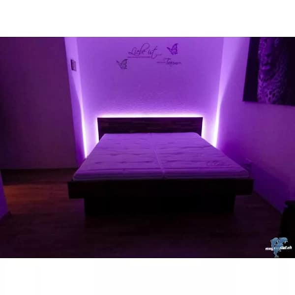 BIOwasserbett Nussbaum Kopfteil bündig Boden