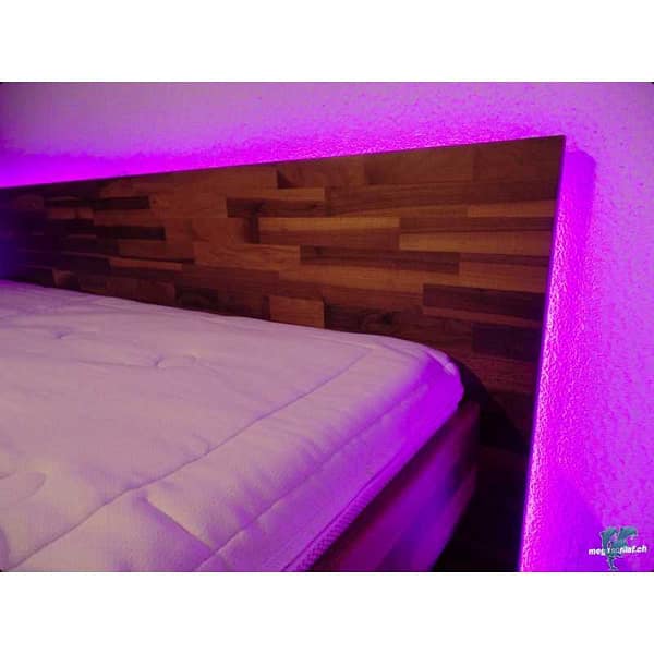 BIOwasserbett Nussbaum Kopfteil bündig Boden