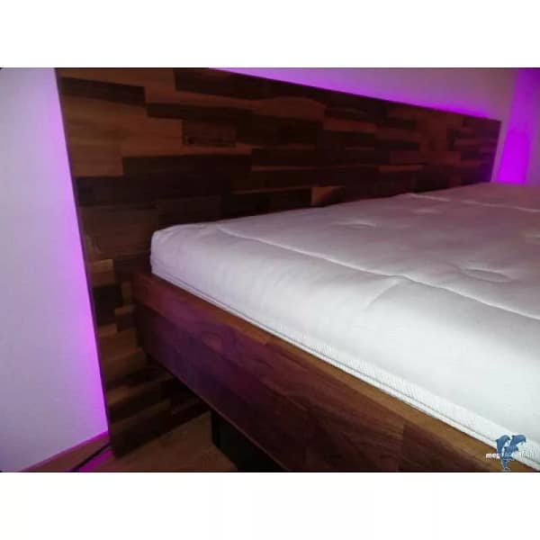 BIOwasserbett Nussbaum Kopfteil bündig Boden